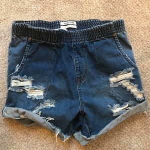 One Teaspoon Denim High Waisted Shorts